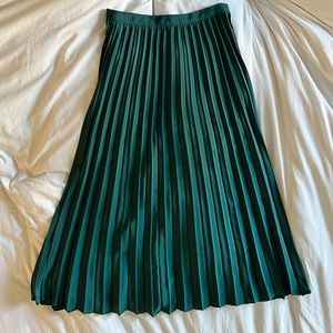 Mango midi teal pleated Angela skirt